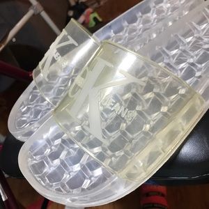 Calvin  Klein Mens Clear Slides Size 10.5
